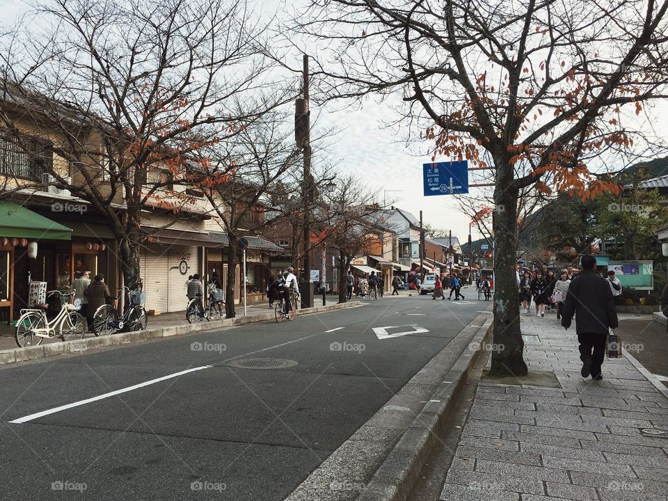 Arashiyama street view in kyoto, Japan