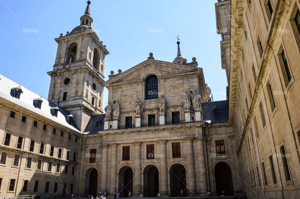 Basilica of el escorial against clear sky