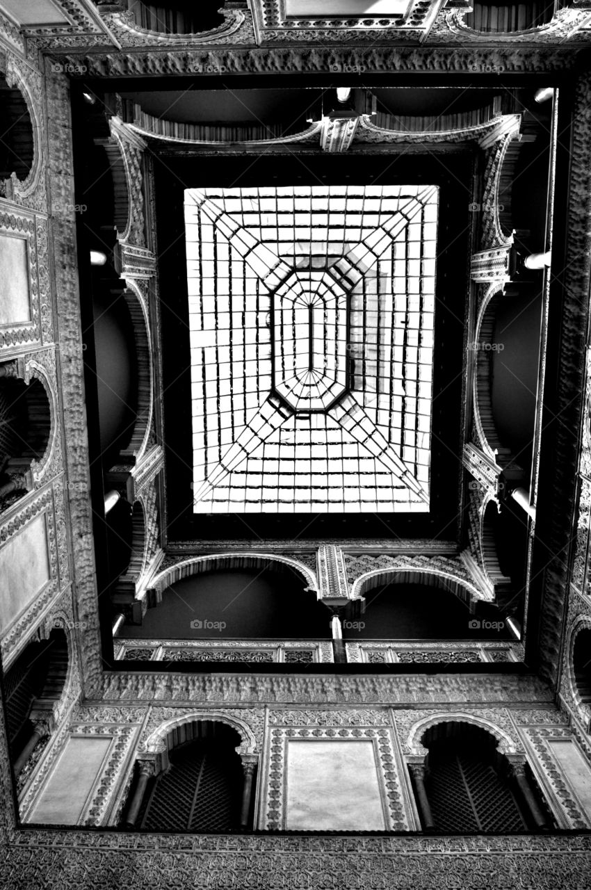 Skylight. Skylight at Reales Alcázares, Sevilla, Spain