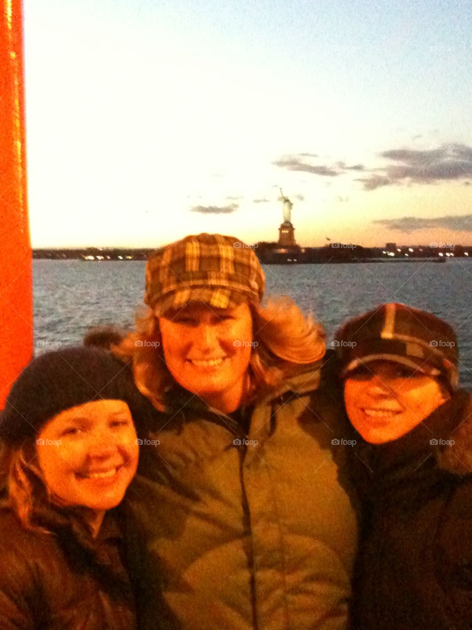 Staten Island Ferry. Friends in NYC in Autumn