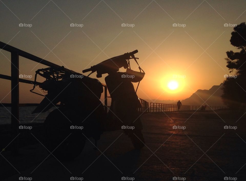 Sunset, Backlit, Silhouette, Dawn, People