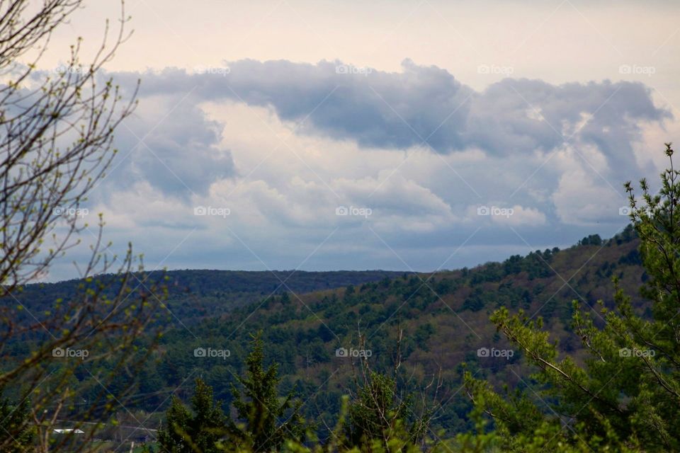 clouds over mountains
