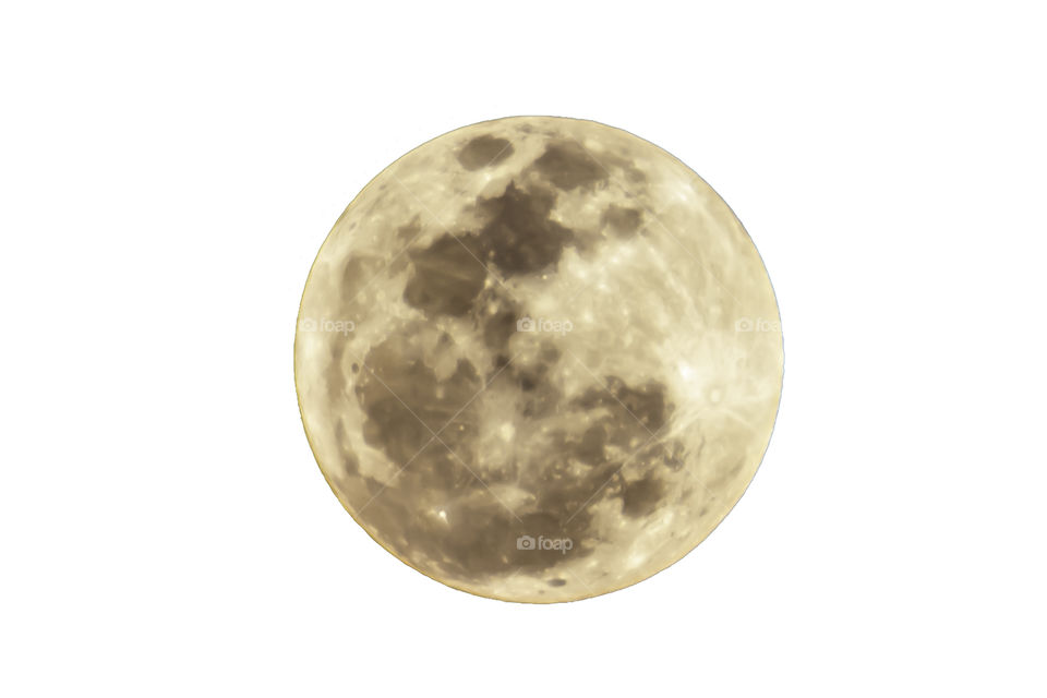 Isoleted  full moon on a white background with clipping path.