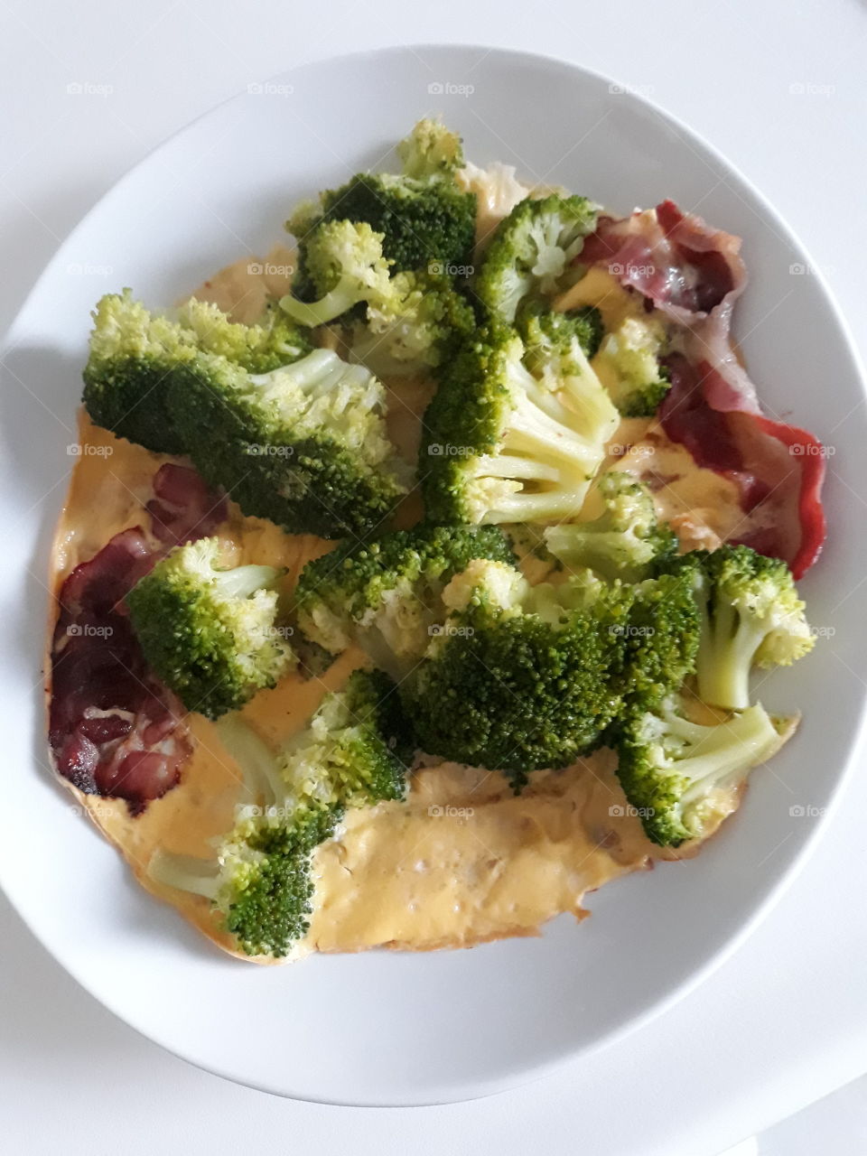 Broccoli bacon eg omelet