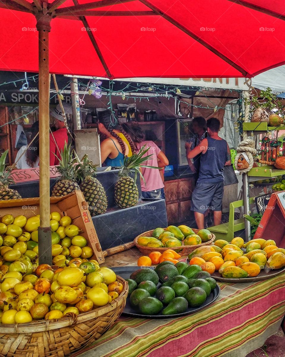 Hawaiian fruit stand