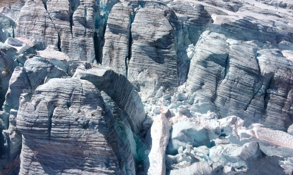A close up view of the gorgeous Rainbow glacier, captured during a helicopter trip in July. 