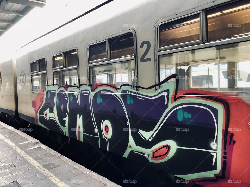Graffity on train wagon