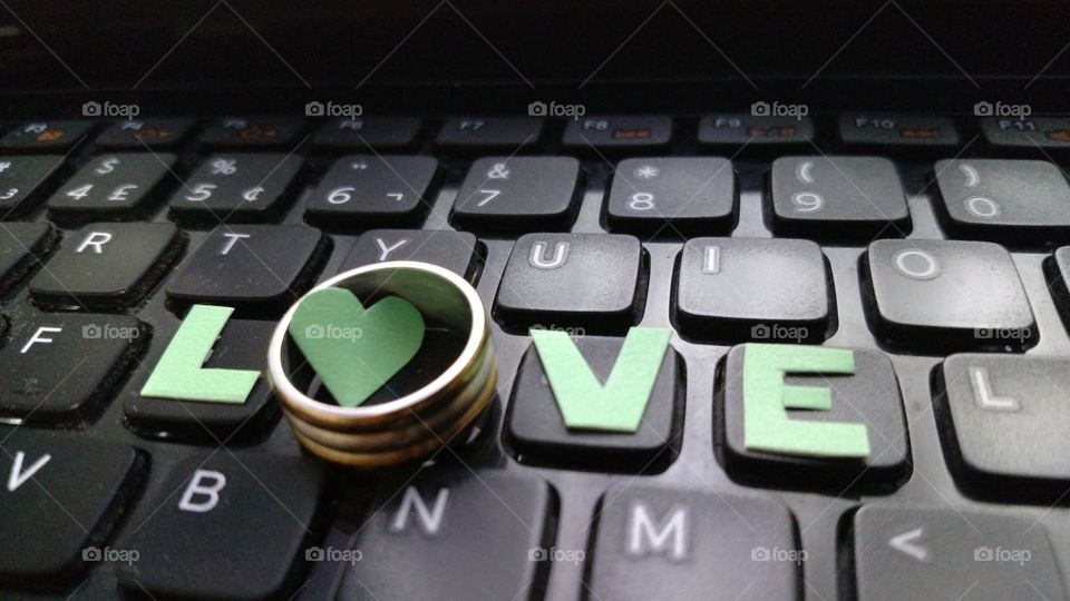 Keyboard with love words