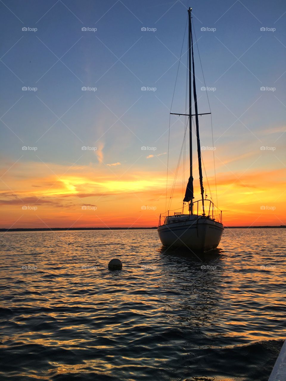 Sailboat, Water, Sunset, Sea, No Person