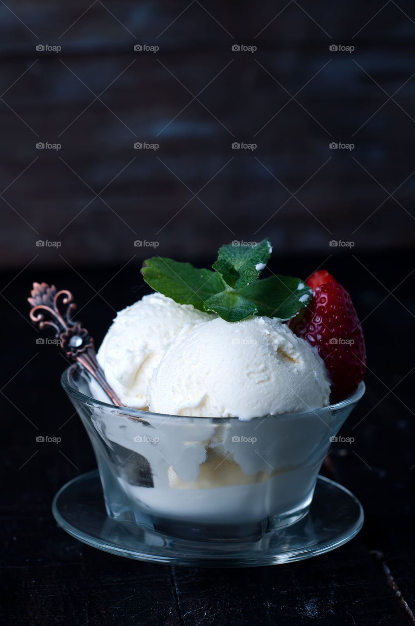 Delicious summer ice cream in cup