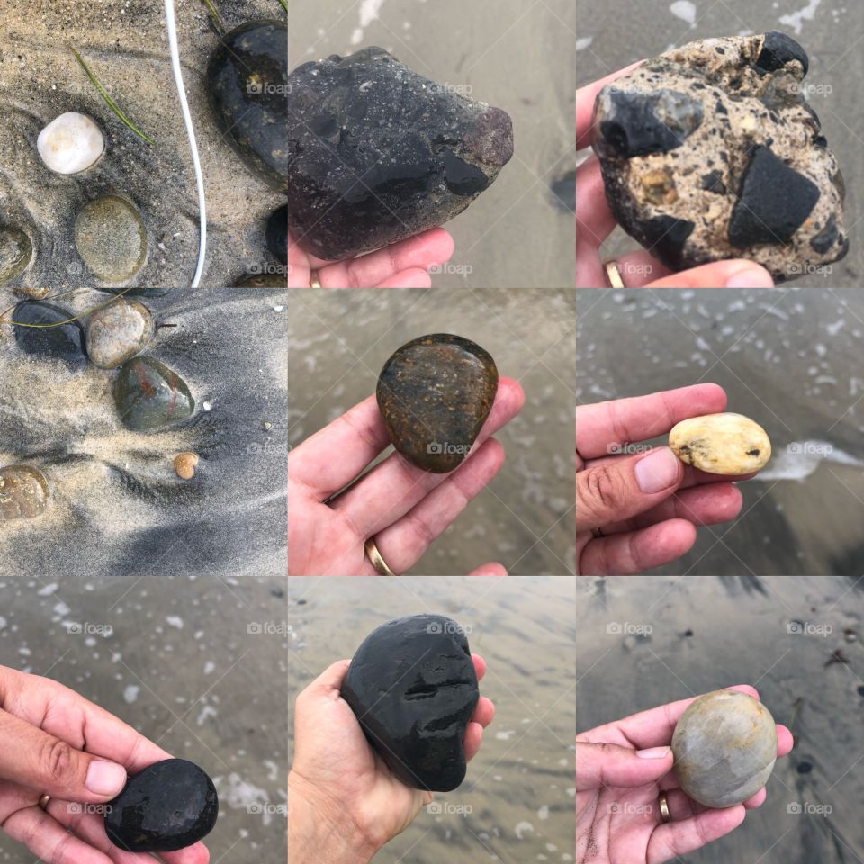 Beach rocks crystal organite jasper granite Encinitas California SanDiegoCounty 