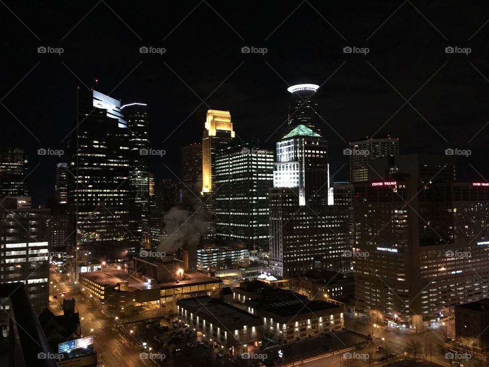 City Lights. Downtown Minneapolis