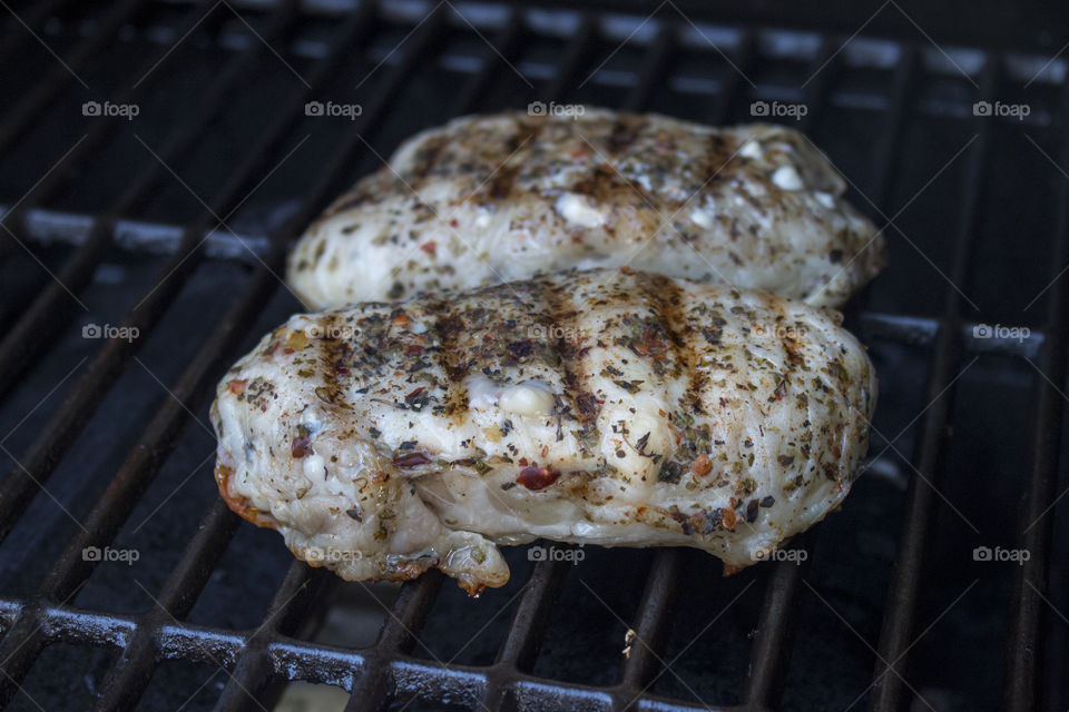 Grilled stuffed chicken breast