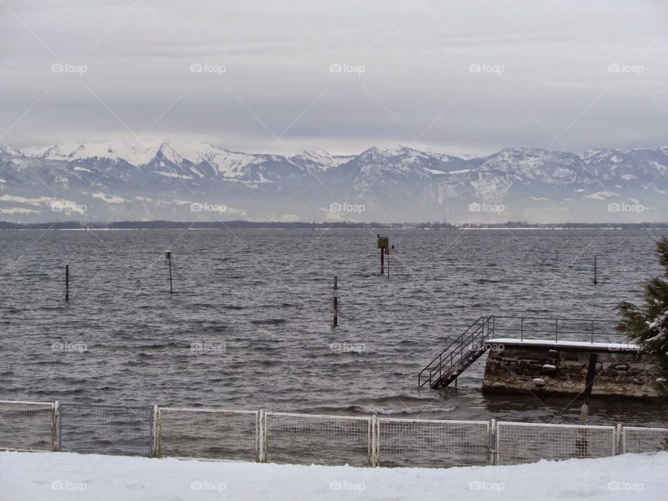 The Alps view from Bodensee