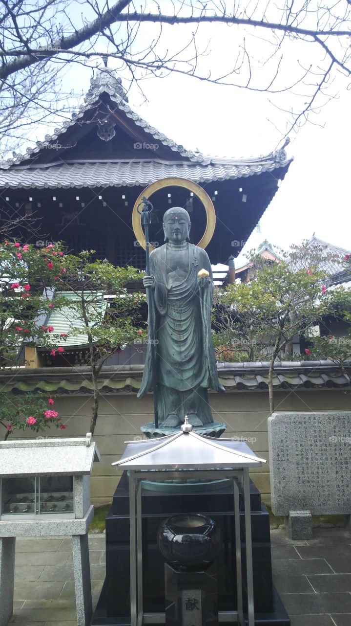 Statue of Buddha at Yasaka Shrine in Kyoto, Japan