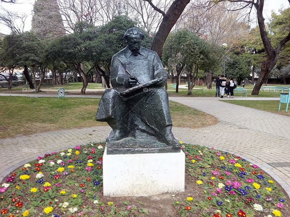 The Statue of Croatian Painter Emanuel Vidovic