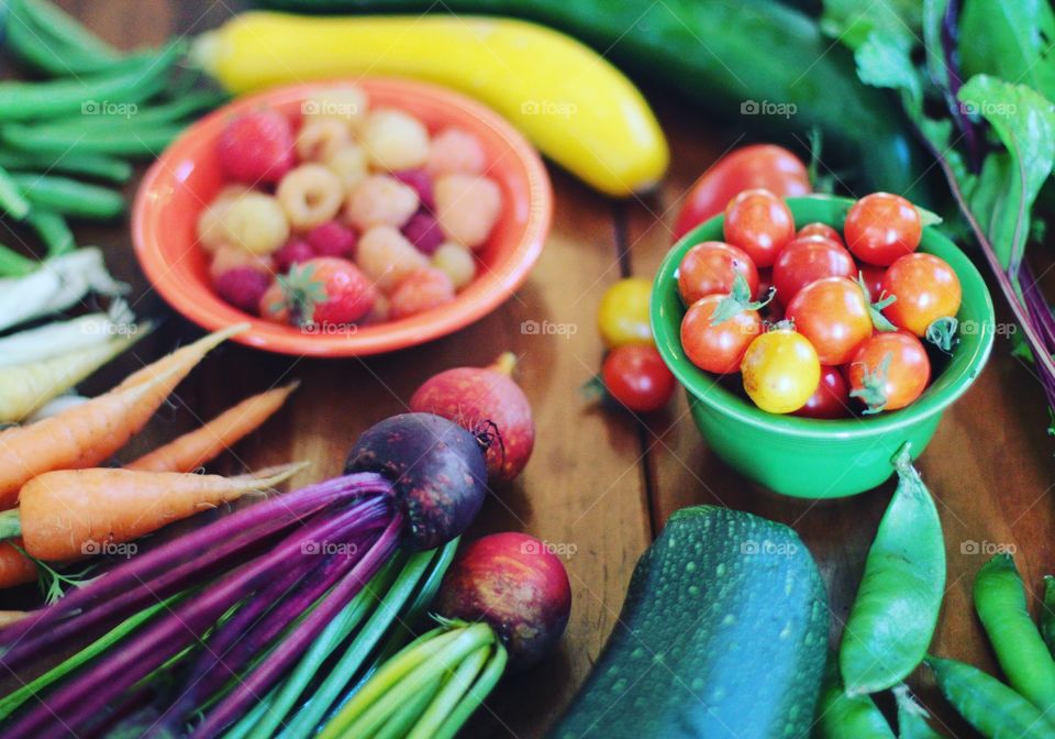 Fresh fall garden harvest for cooking. 