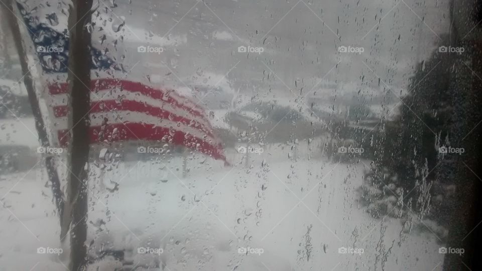 American Flag in the Winter