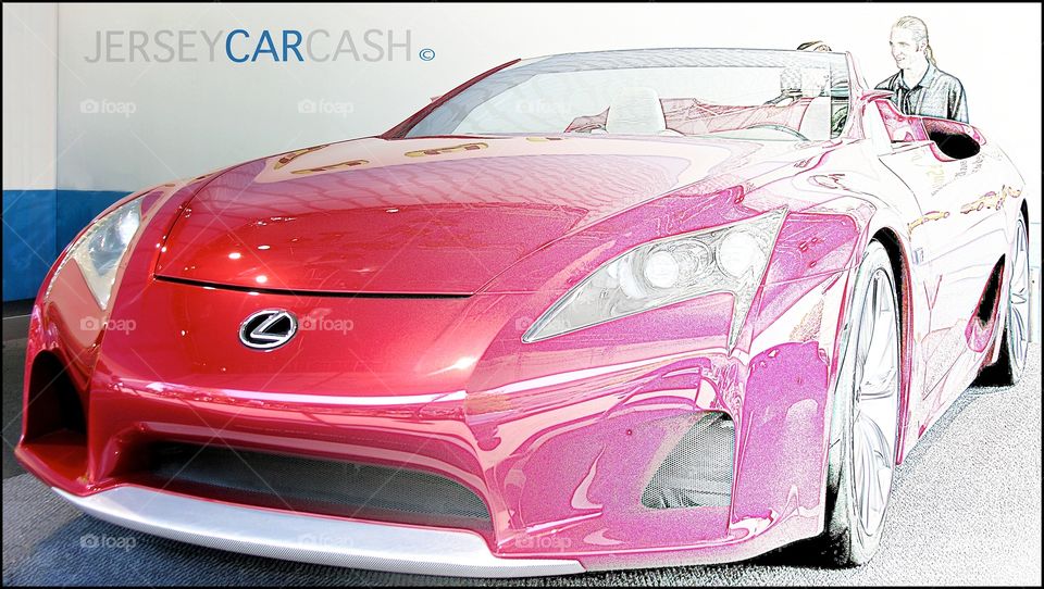 Zazzle.com/fleetphoto. Foreign sports car shown in pencil to final product design mode for this cherry red Lexus coupe. 
Zazzle.com/Fleetphoto