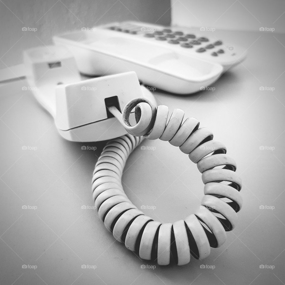 House telephone on table