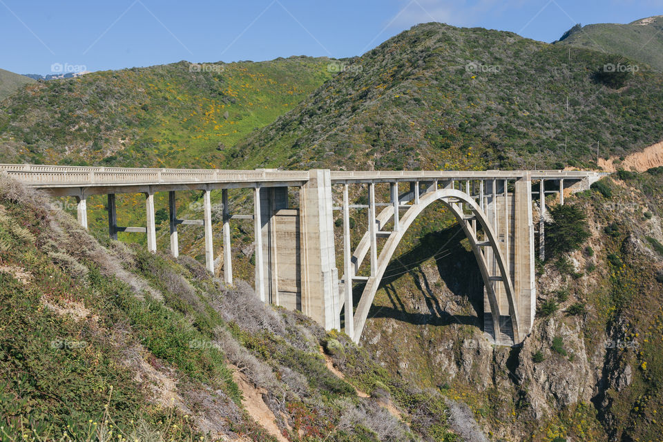 A bridge in the mountains on Highway one