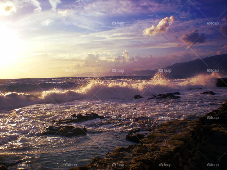 Waves in a stormy sea. (Palinuro - Italy ).