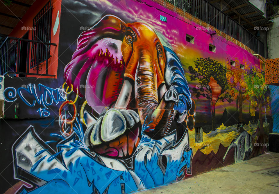 Graffiti art in Medellin, Colombia 