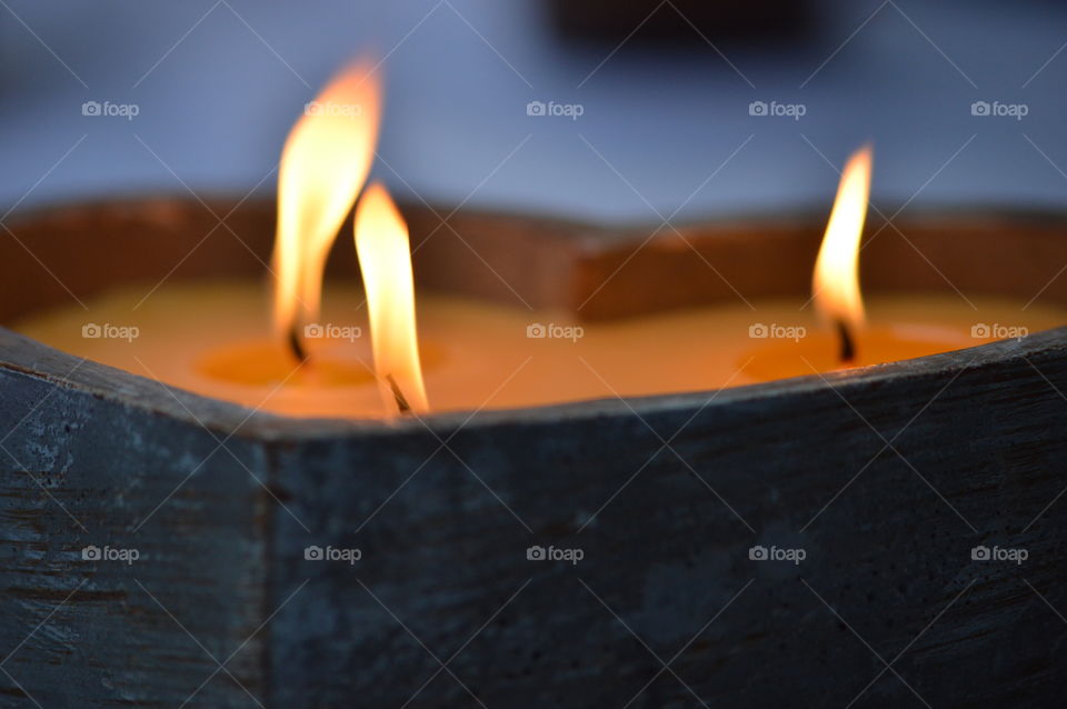 Candles flickering in the dark