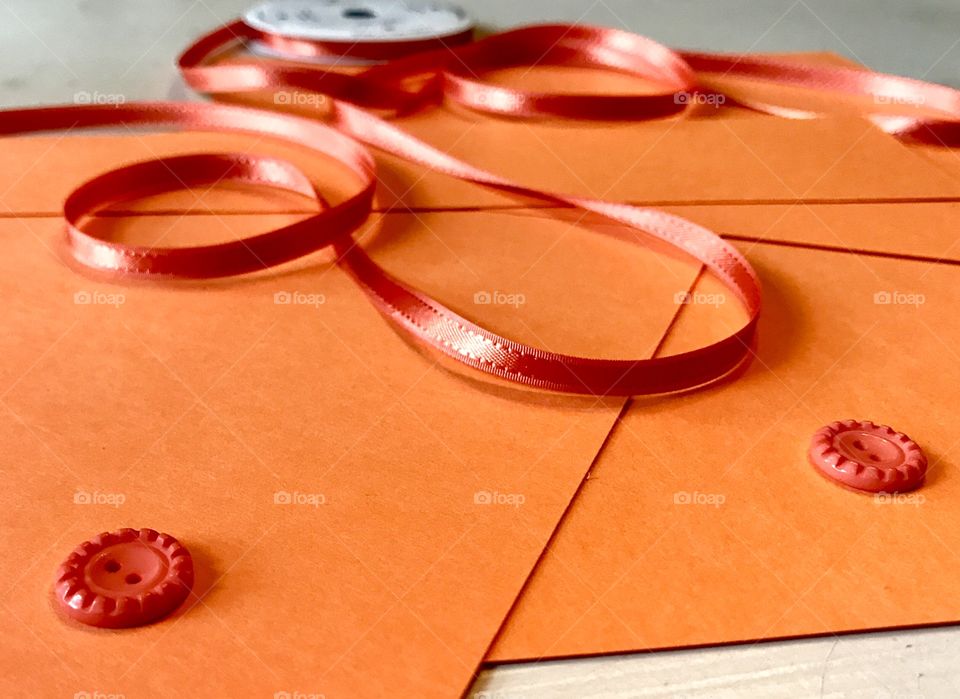 Orange Ribbon & Paper