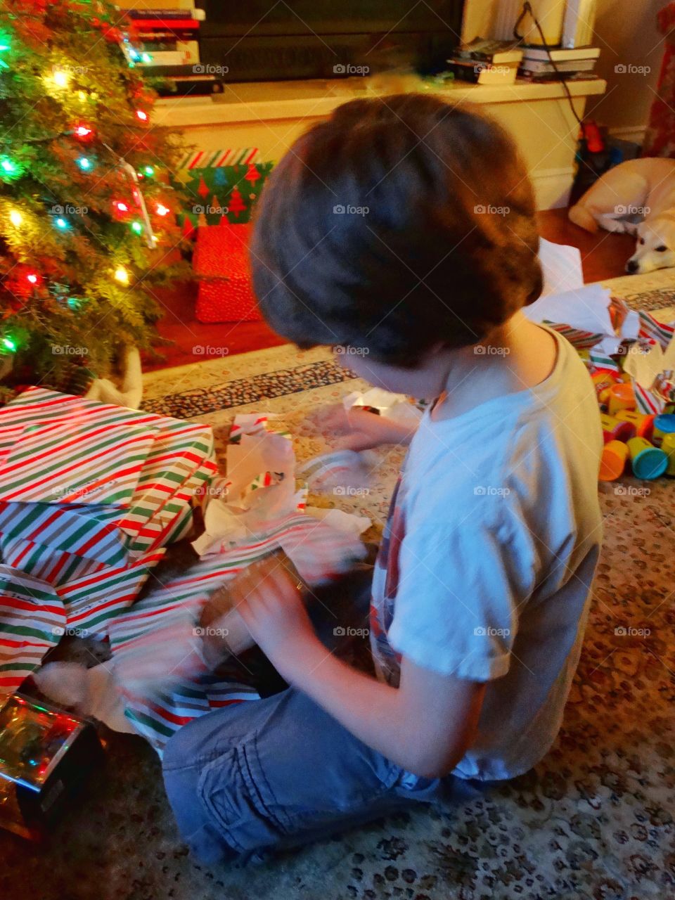 Opening Presents On Christmas Morning