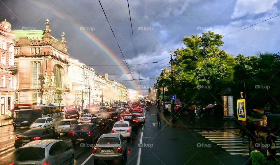 Raining ☔ City road 🌈🚗 Clouds 🌦️ Cars 🌈🚗