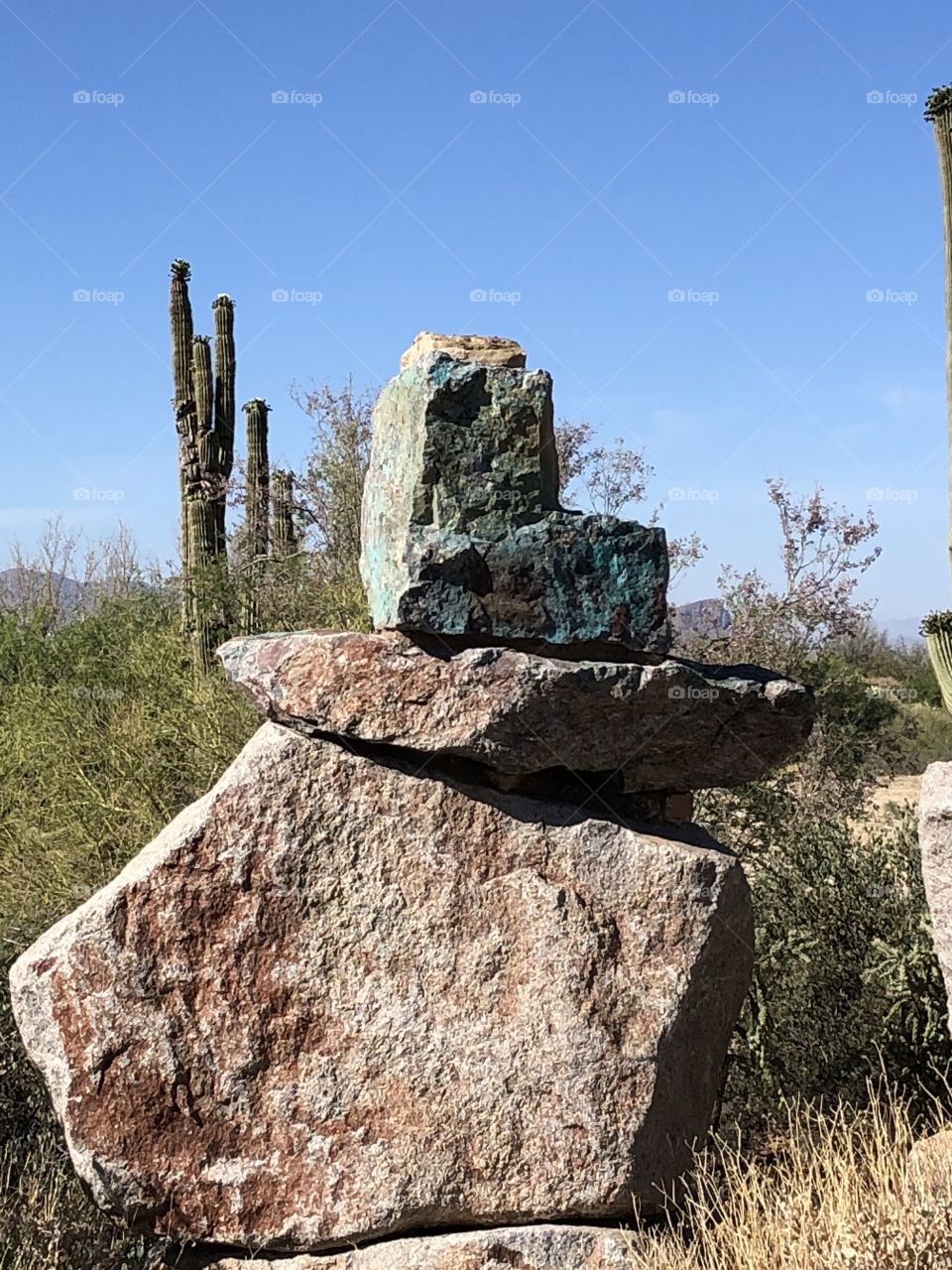 A blue rock in on the property of the Dove Mountain resort in Tucson, Arizona. 