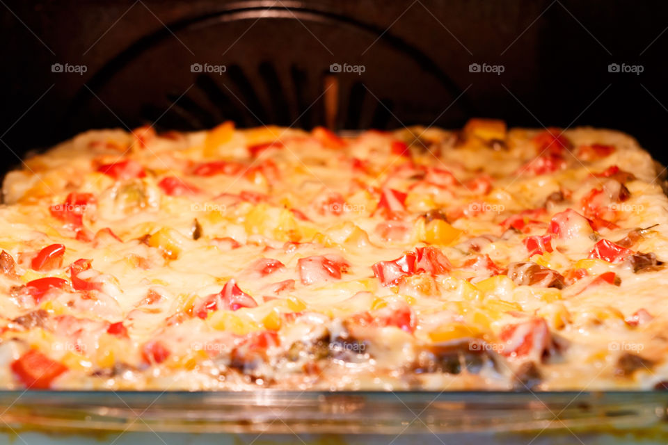 vegetable casserole in the oven