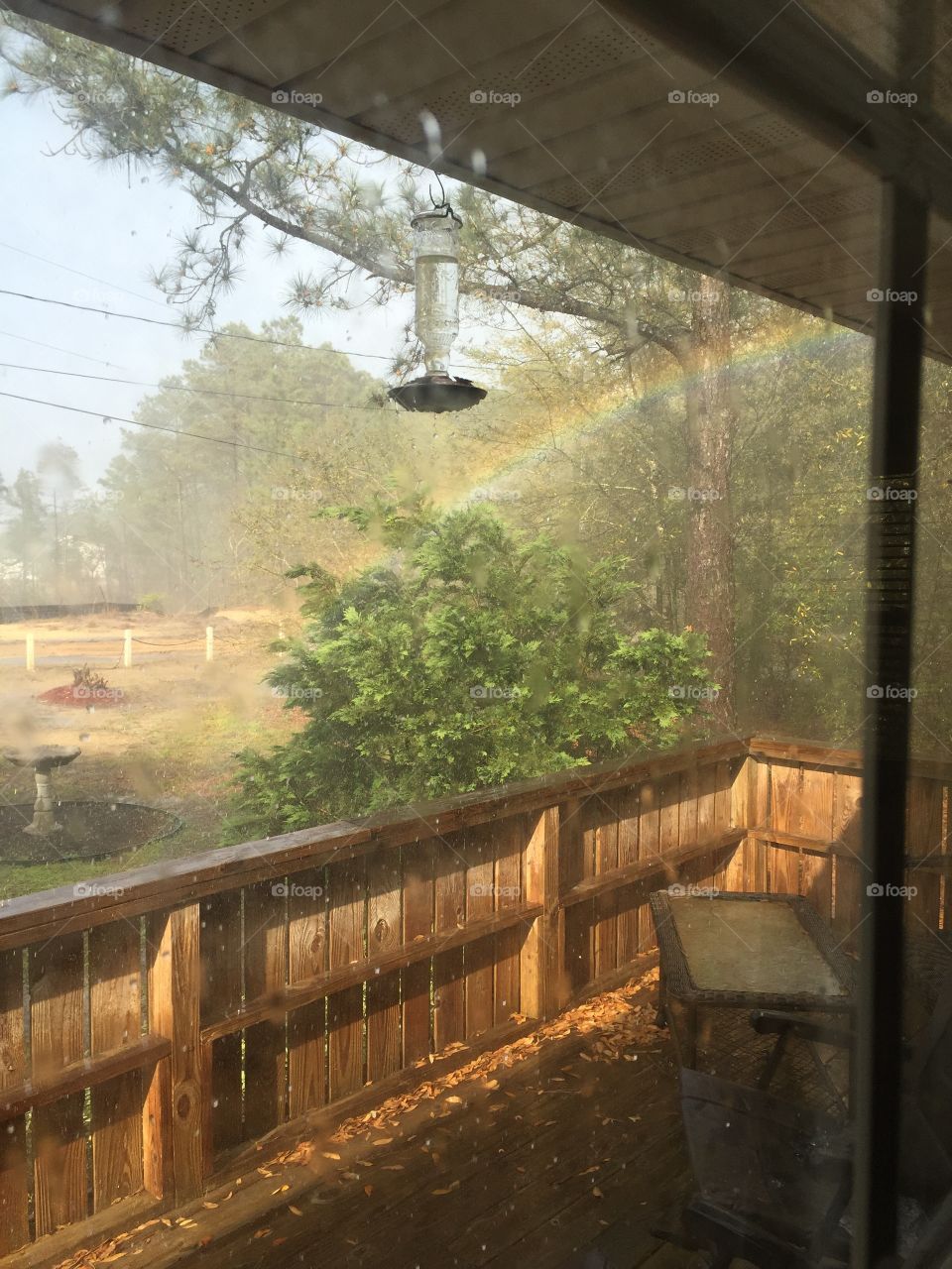 Porch Rainbow. This is a picture of the rainbow just off of my front porch after a storm. 