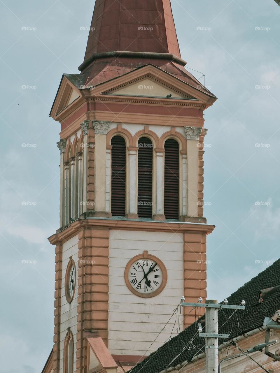 the tower of the church in Lipova