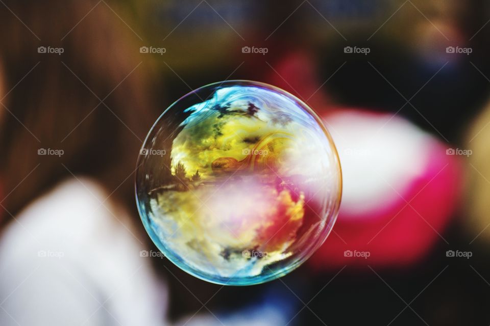 Close-up of colourful bubble