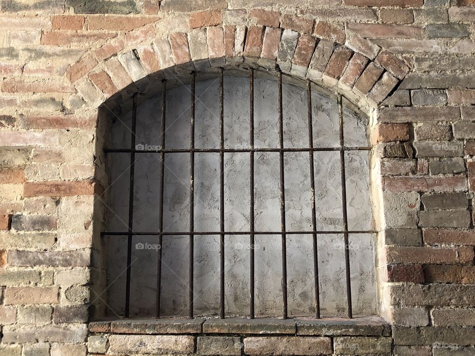Window with iron gratings