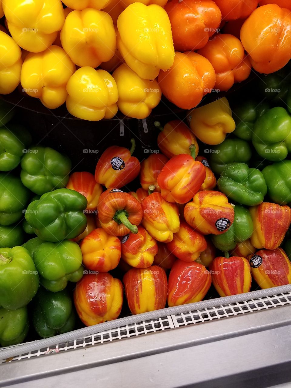Variety of fresh bell peppers