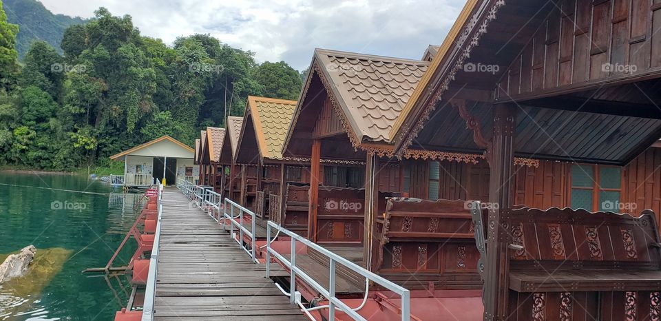 Floating tropical bungalows