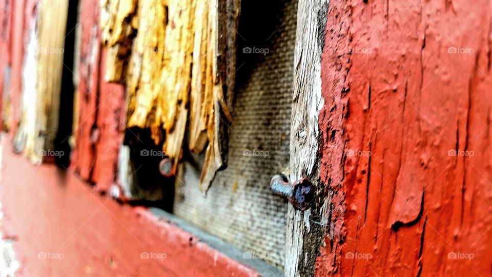 Broken house wall