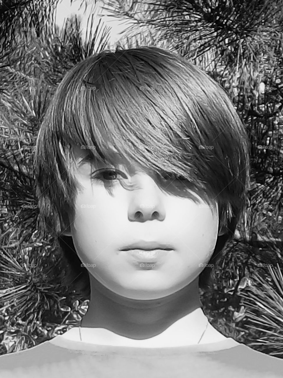 Pure face of a kid. Without colors every detail is well seen