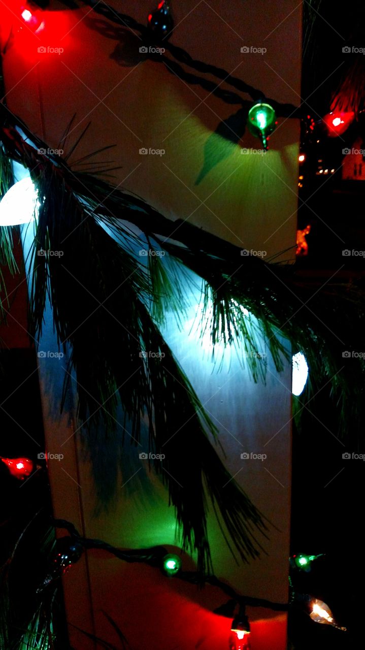 Christmas lights Garland pole