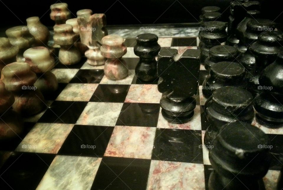 Old marble chess set