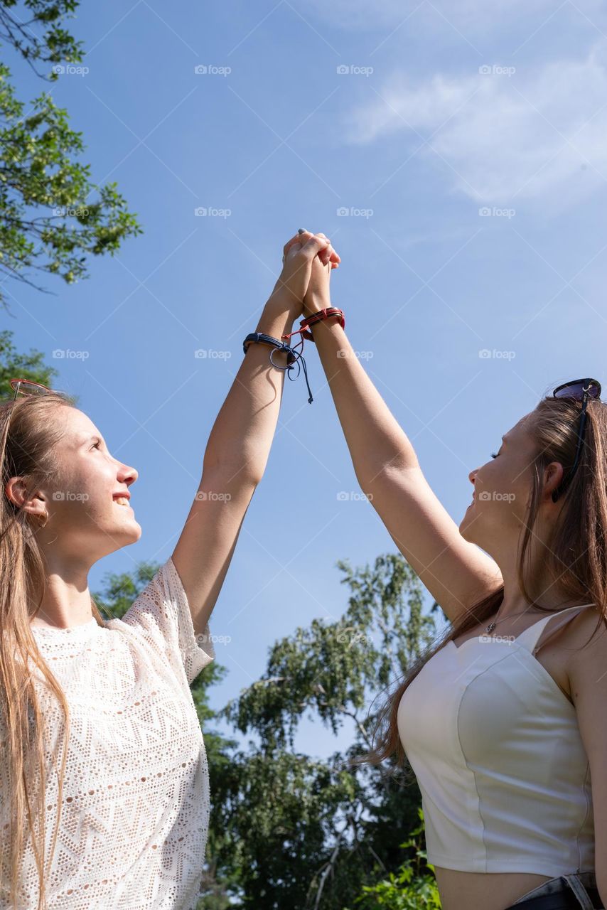 female friends having fun together outdoor