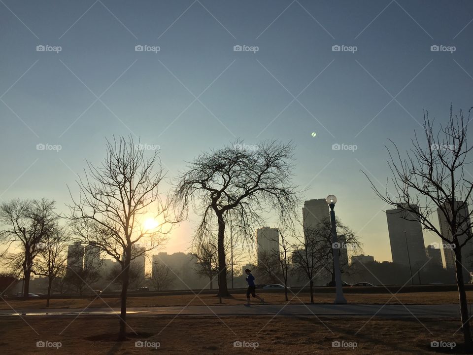 Morning run in Chicago