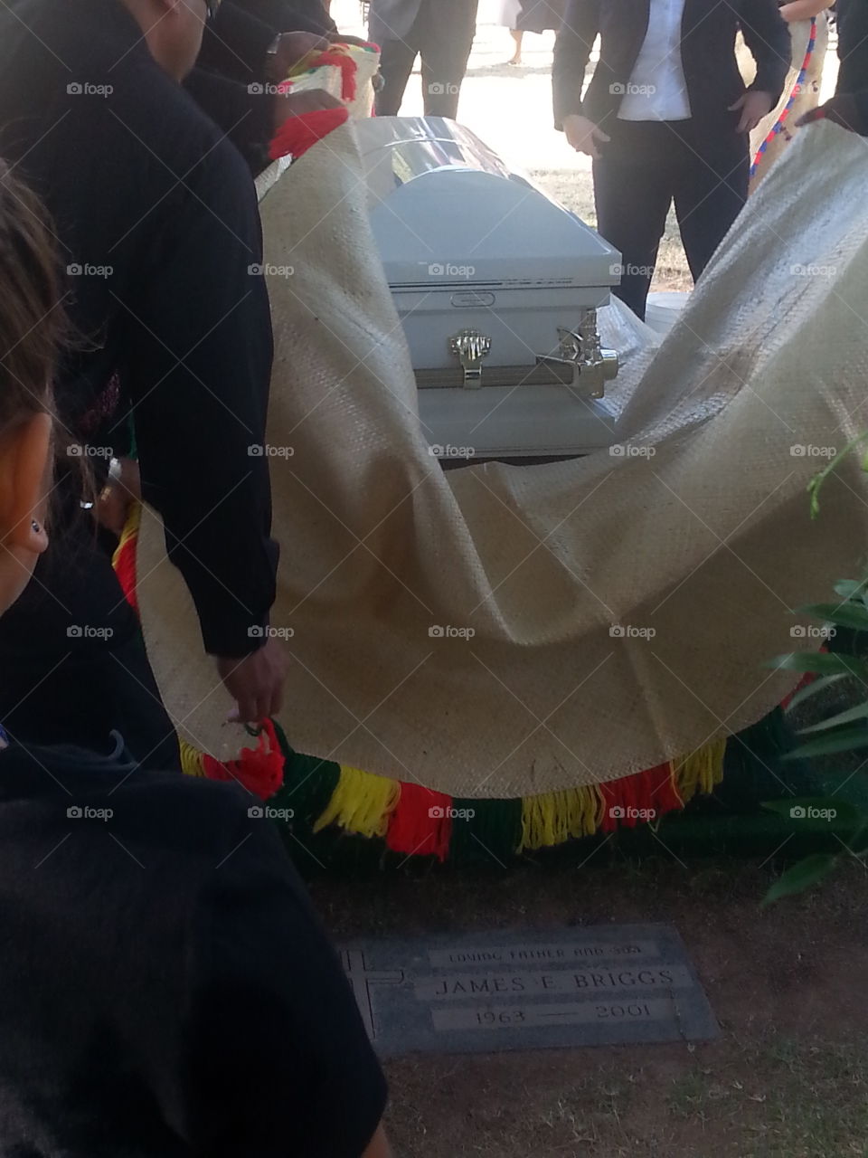 Goodbye Mote. My cousin passed away at the age of 2, his coffin was being wrapped as a Tongan traditon.