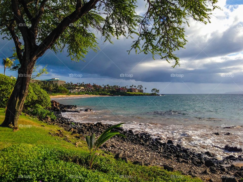 Scenic view of hawaii coast