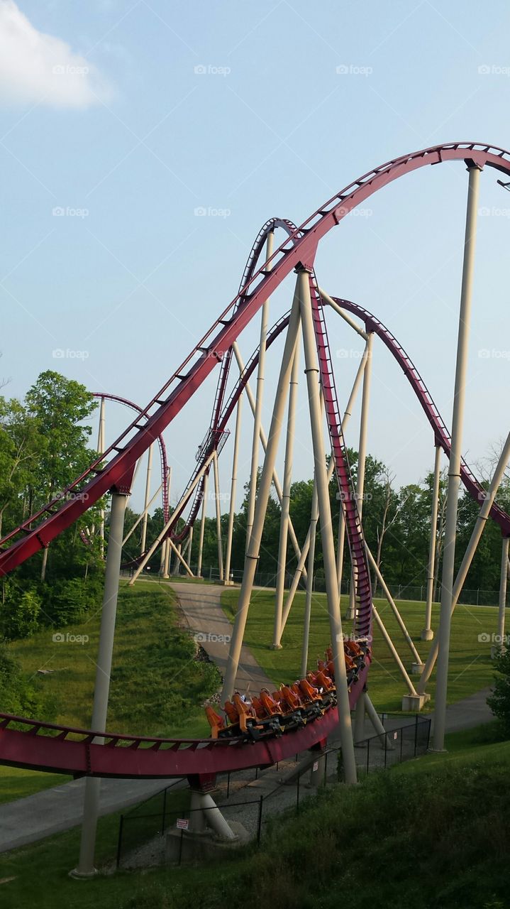 Thrill Ride. Diamondback rollercoaster at Kings Island in Cincinnati, Ohio.