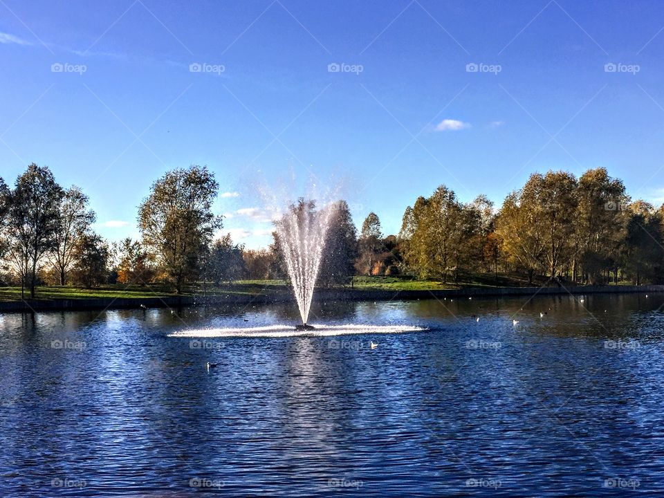 Lakeside fountain 