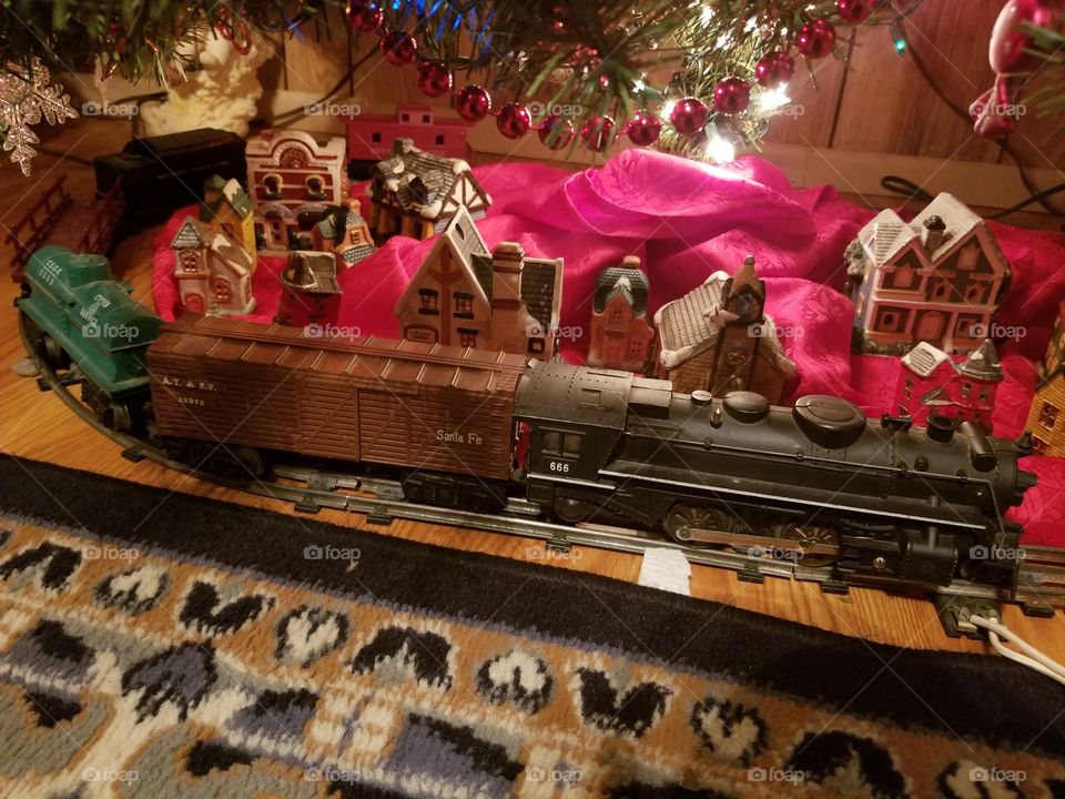 Christmas train set.